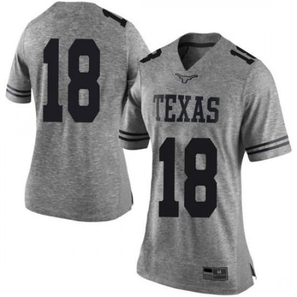 Women University of Texas #18 Tremayne Prudhomme Gray Limited Embroidery Jersey